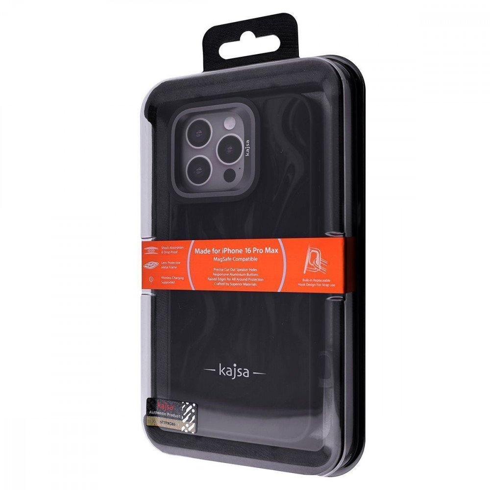 Чехол Kajsa Fluid Art with Magnetic Ring iPhone 16 Pro Max black на картинке №2