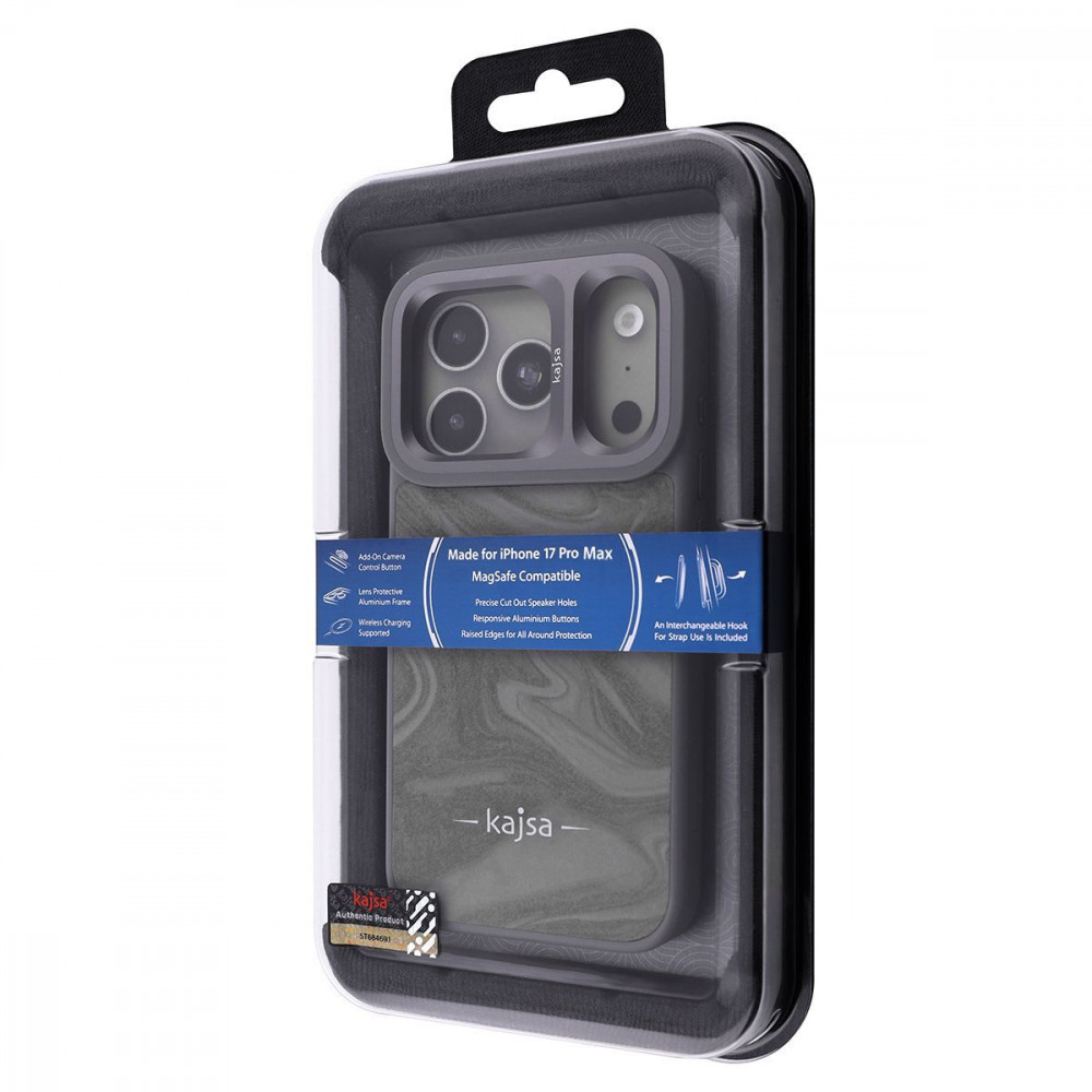 Чехол Kajsa Fluid Art with Magnetic Ring iPhone 17 Pro Max black на картинке №2