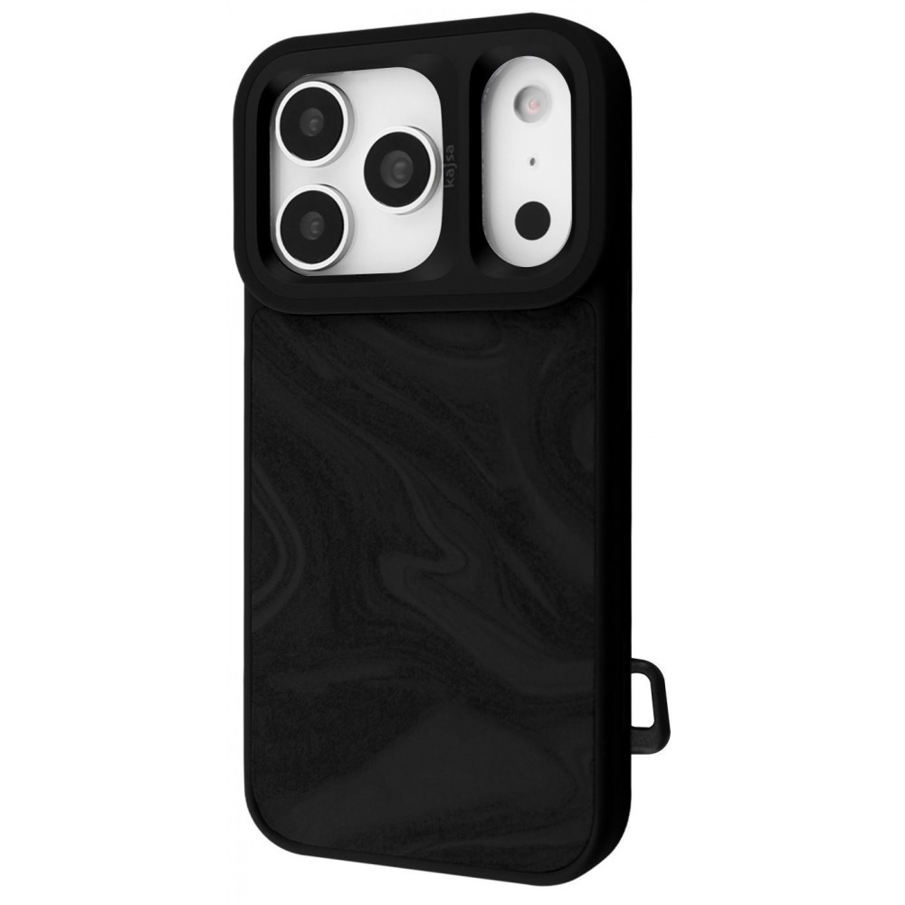 Чехол Kajsa Fluid Art with Magnetic Ring iPhone 17 Pro Max black на картинке №1