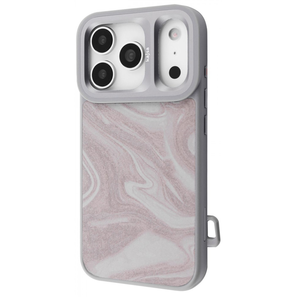 Чехол Kajsa Fluid Art with Magnetic Ring iPhone 17 Pro Max gray на картинке №1