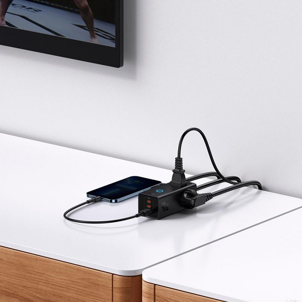 Мережевий фільтр Baseus PowerCombo Digital PowerStrip 3AC+1U+2C 40W (1.5m) — Придбати в Україні - фото 4