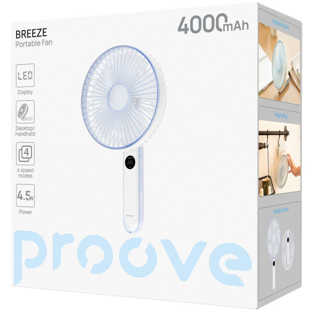 Портативный вентилятор Proove Breeze white (PFBE04002002) Белый на картинке №2