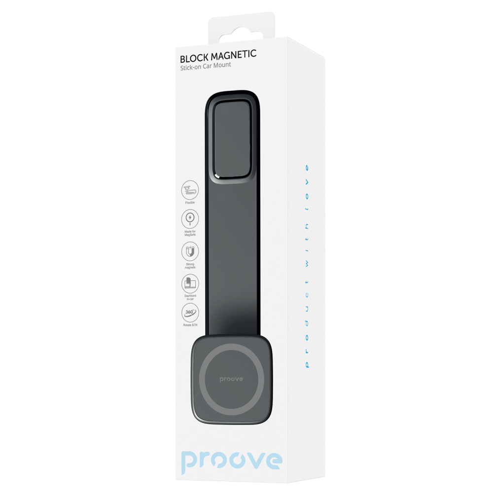 Автодержатель Proove Block Magnetic Stick-on Car Mount - фото 1