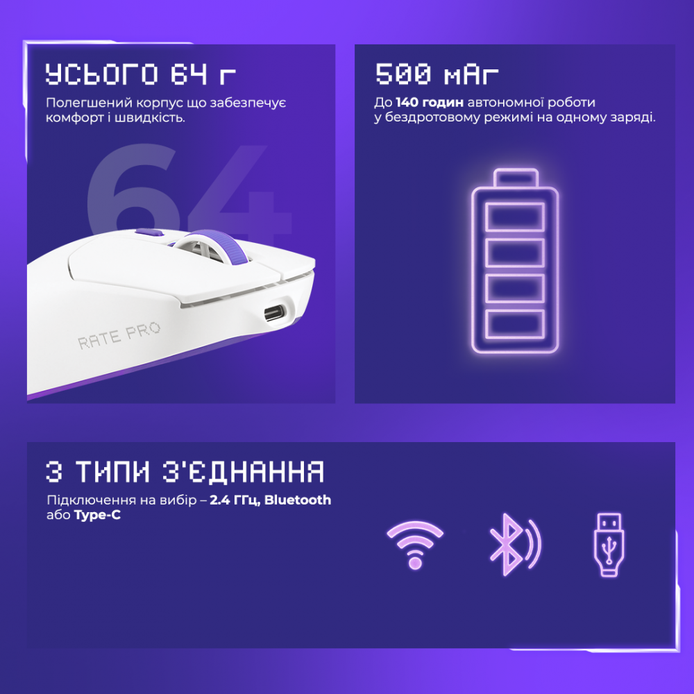 Беспроводная игровая мышь Proove Gaming Rate Pro with Charging Dock - фото 5