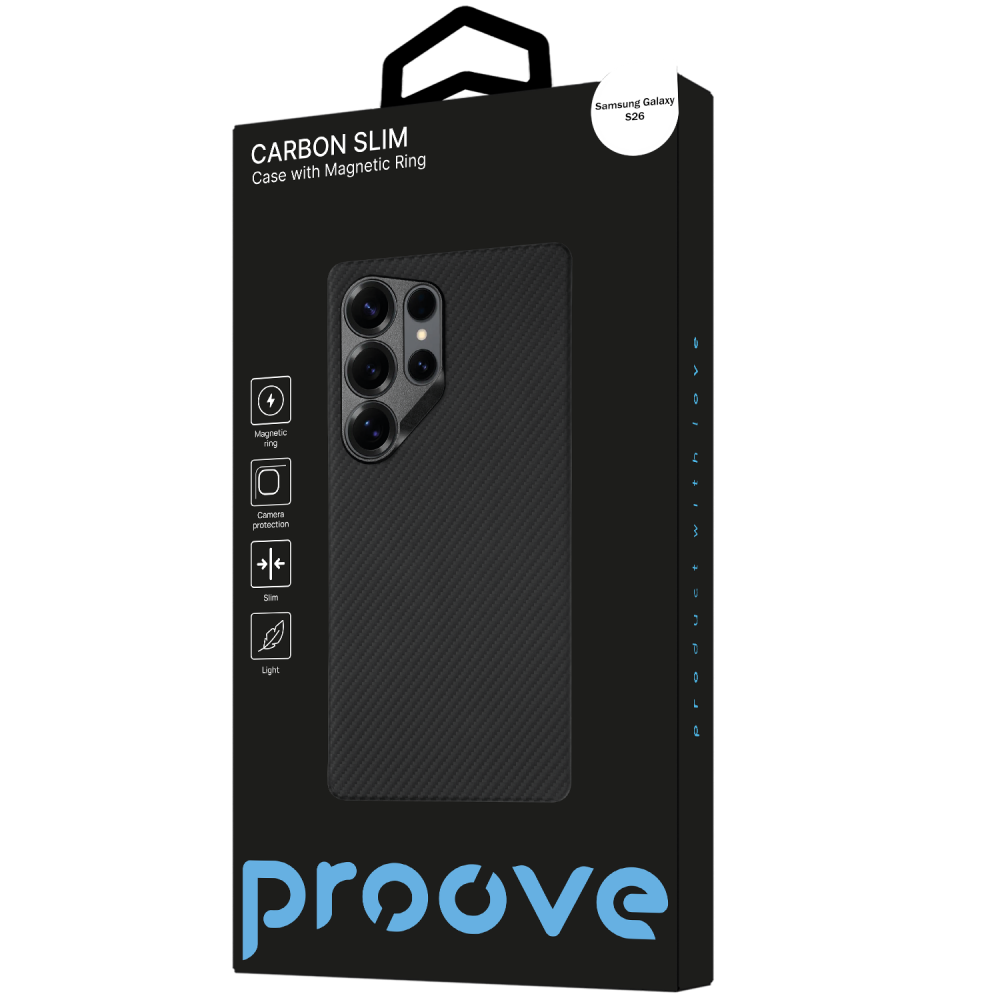Чехол Proove Carbon Slim with Magnetic Ring Samsung Galaxy S26 - фото 1