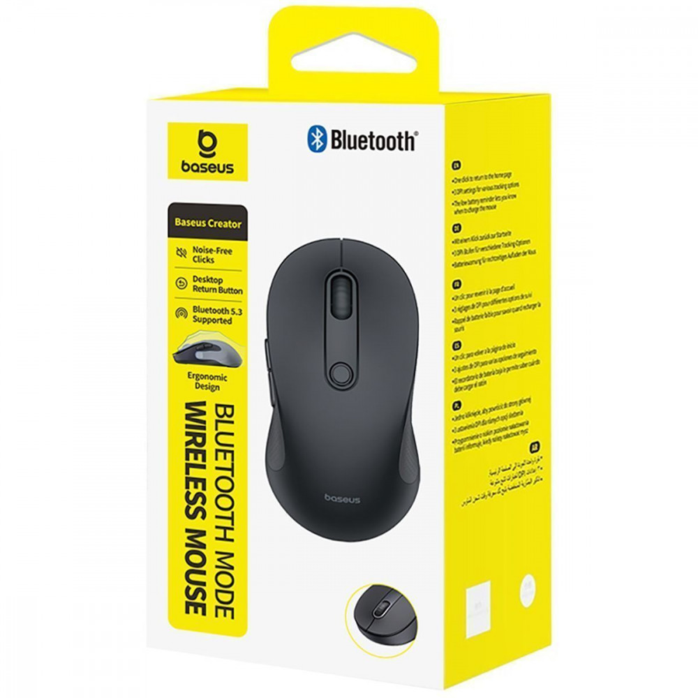 Бездротова Компютерна Миша Baseus F02 Ergonomic Wireless Mouse (without Battery) (2.4GHZ) black (B01055505111-01) Чорний на малюнкі №2