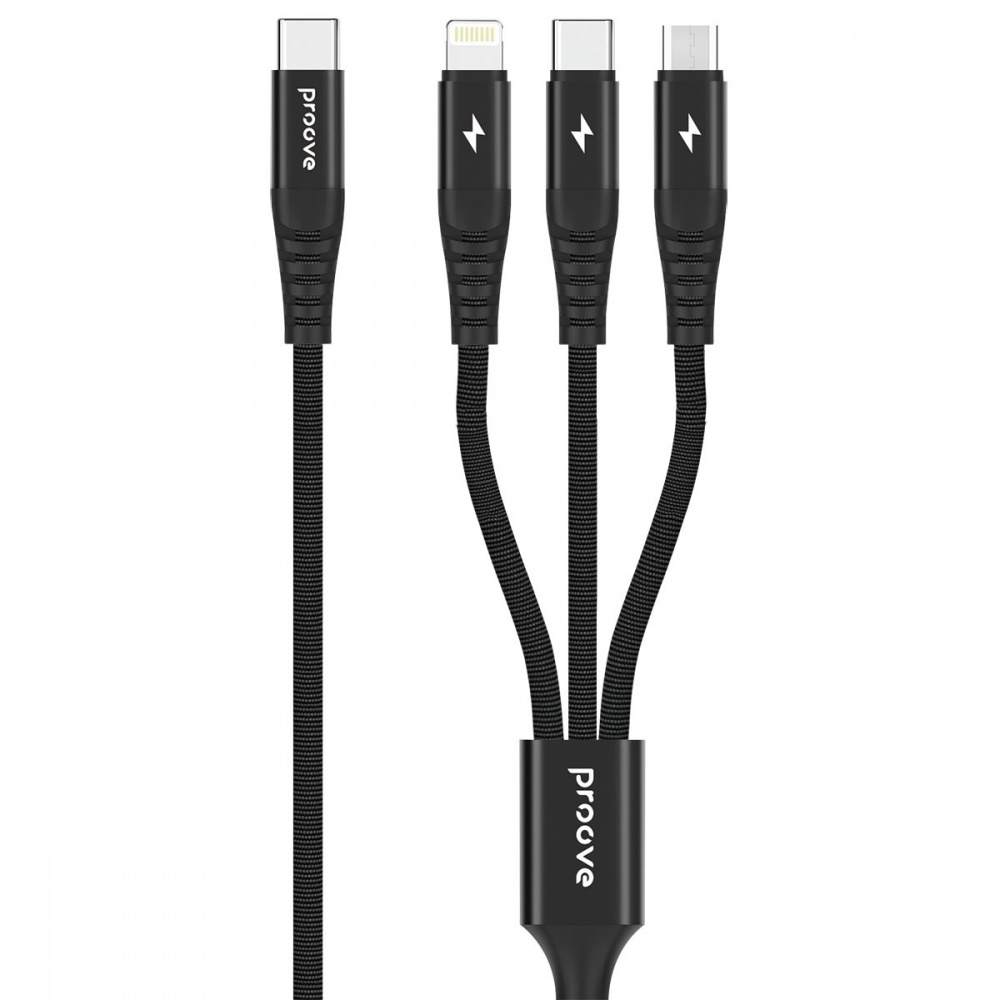 Кабель Proove Hydra 3 in1 Type-C + Micro USB + Lightning (1m) — Придбати в Україні