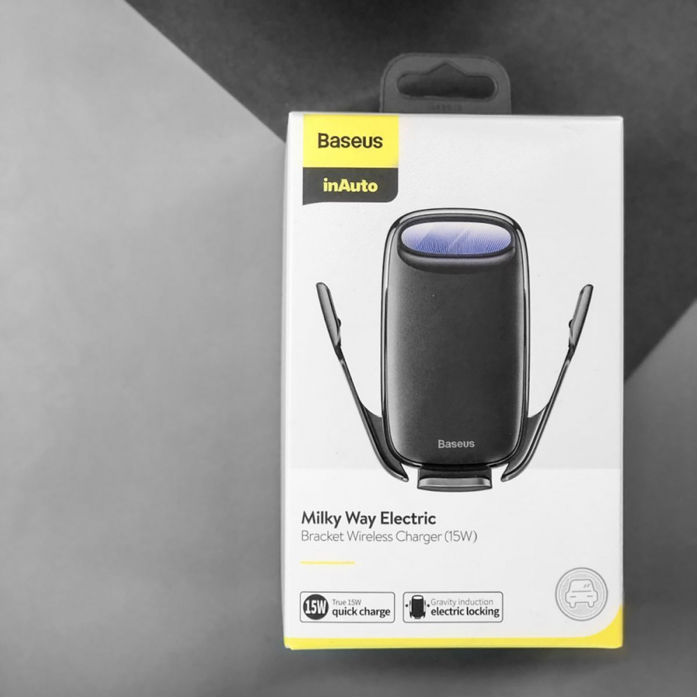 Автомобільний тримач з Бездротовим ЗП Baseus Milky Way Electric Bracket — Придбати в Україні - фото 1