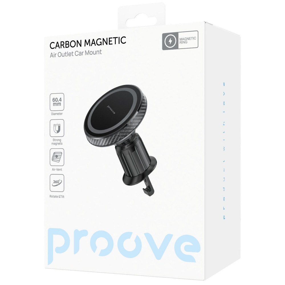 Автодержатель Proove Carbon Magnetic Air Outlet Car Mount Magnetic Ring - фото 1