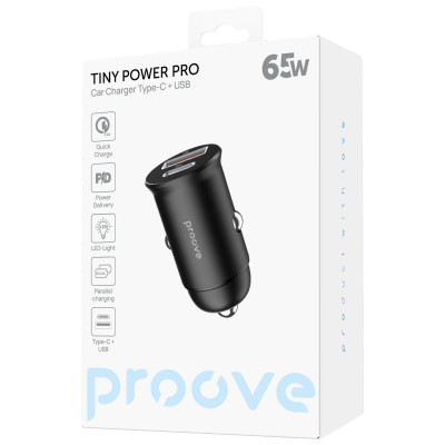 Купить Автомобильное ЗУ Proove Tiny Power Pro 65W (USB + Type-C) 48857 - Ncase