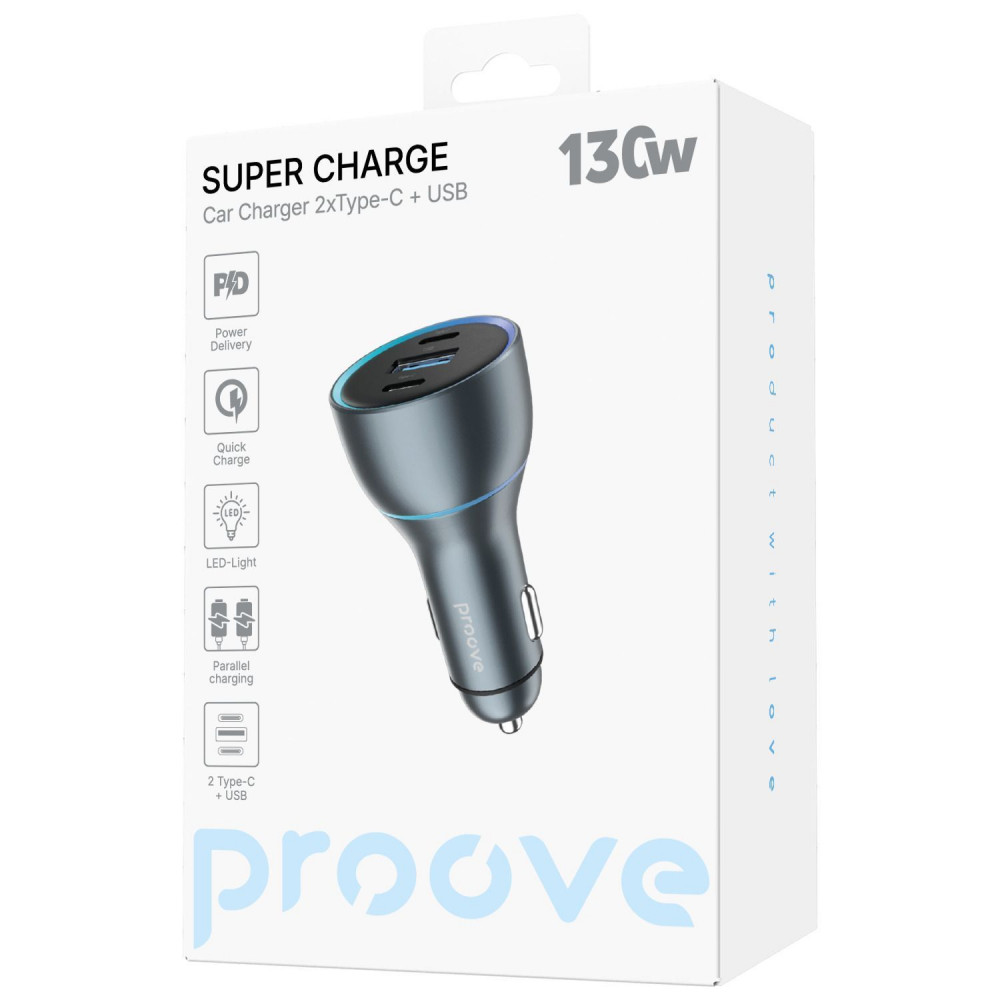 АЗП Proove Super Charge 130W (2 Type-C + USB) — Придбати в Україні - фото 1