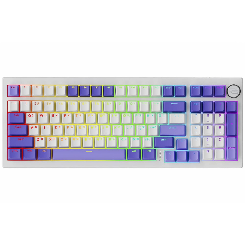 Беспроводная клавиатура Proove Gaming Slicker Pro (Ukraine Layout) white/purple (WKSLP0022417) Белый/фиолетовый на картинке №1