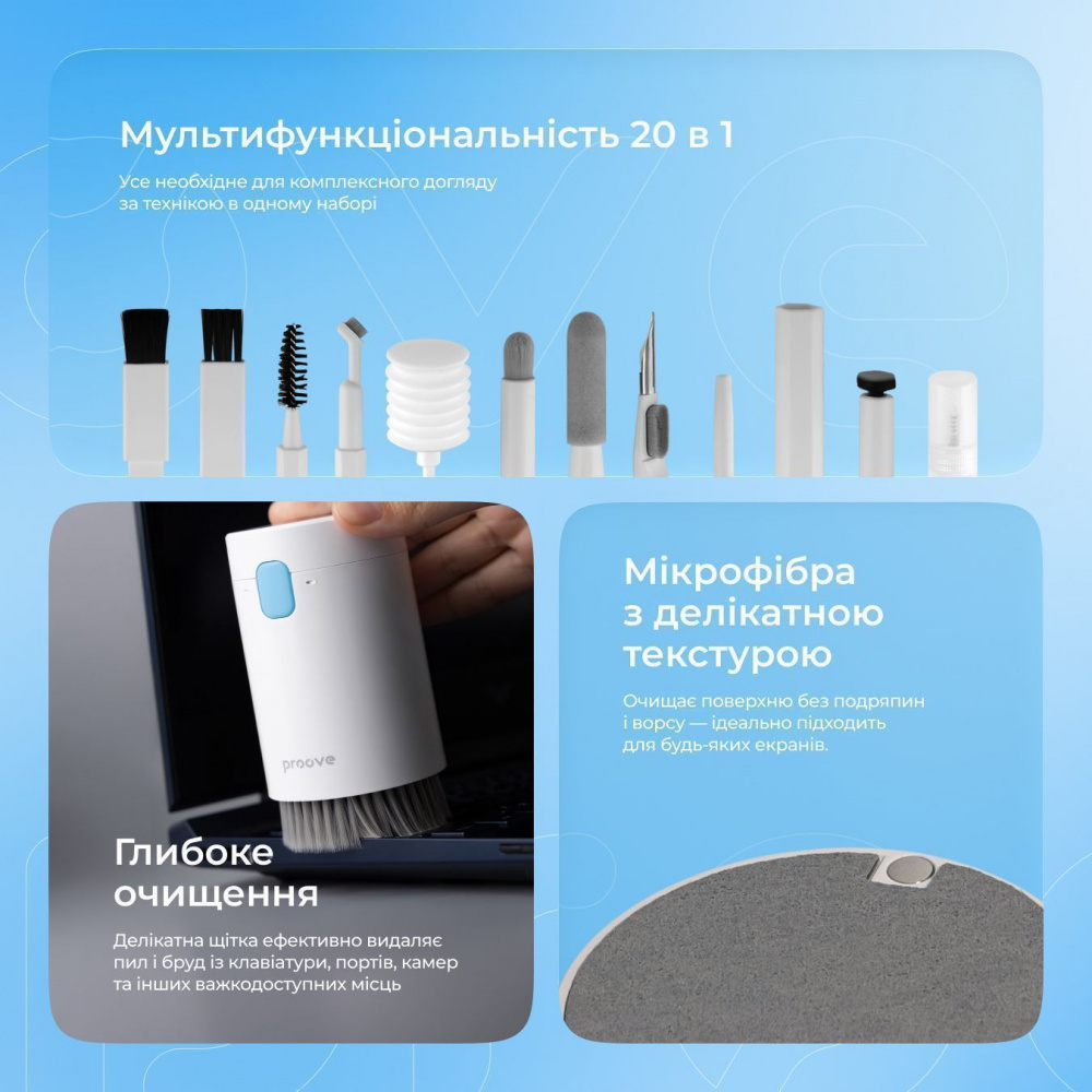 Багатофункціональний набір для чищення Proove Mr. Cleaner 20in1 — Придбати в Україні - фото 8