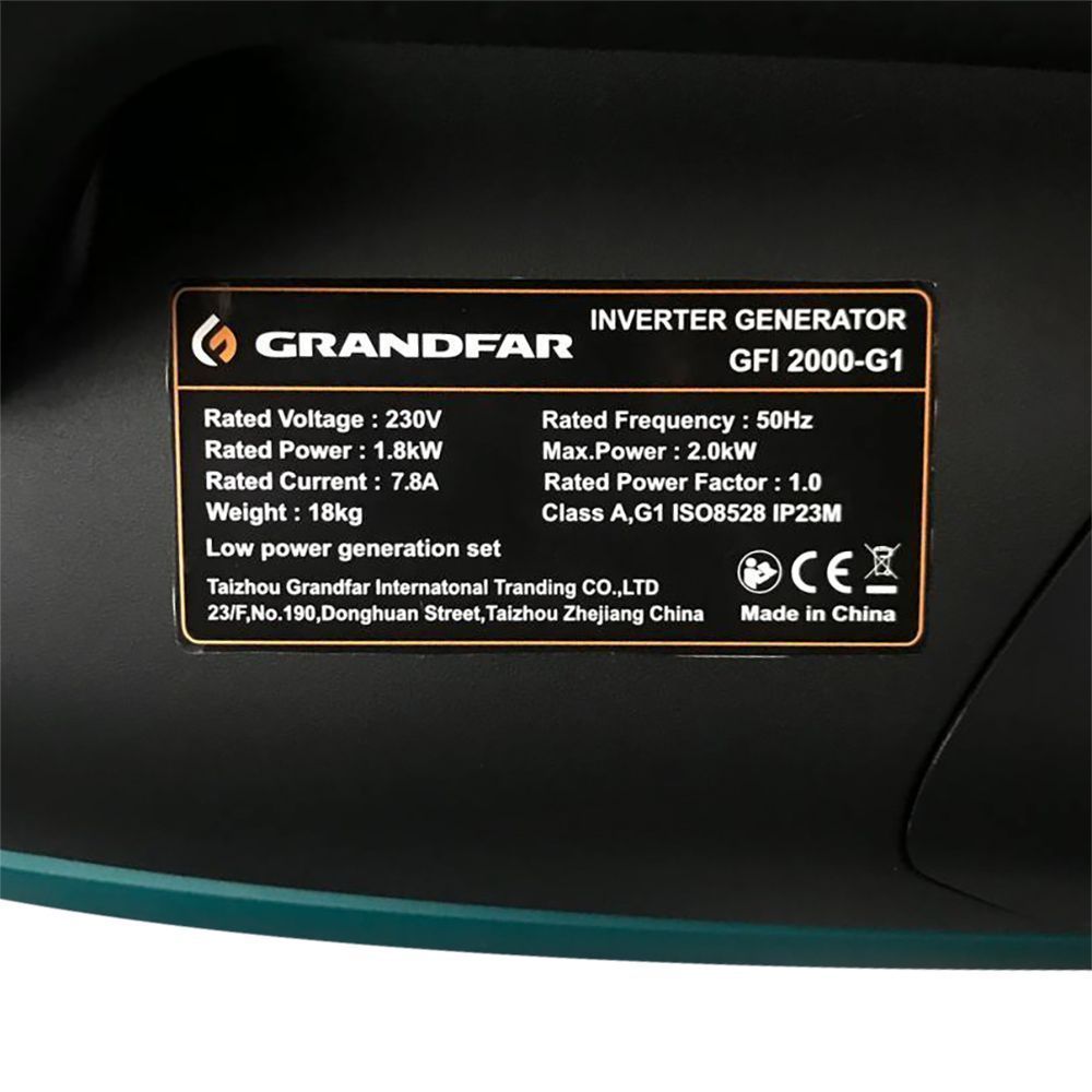 Инверторный бензиновый генератор Grandfar GFI2000-G1 2кВт (ручной старт) - фото 4