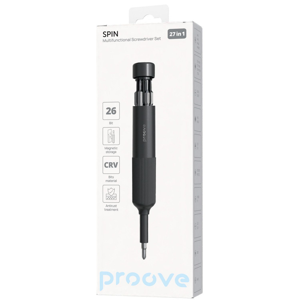 Многофункциональный набор отверток Proove Spin 27in1 (MTSS27000003) gray на картинке №2