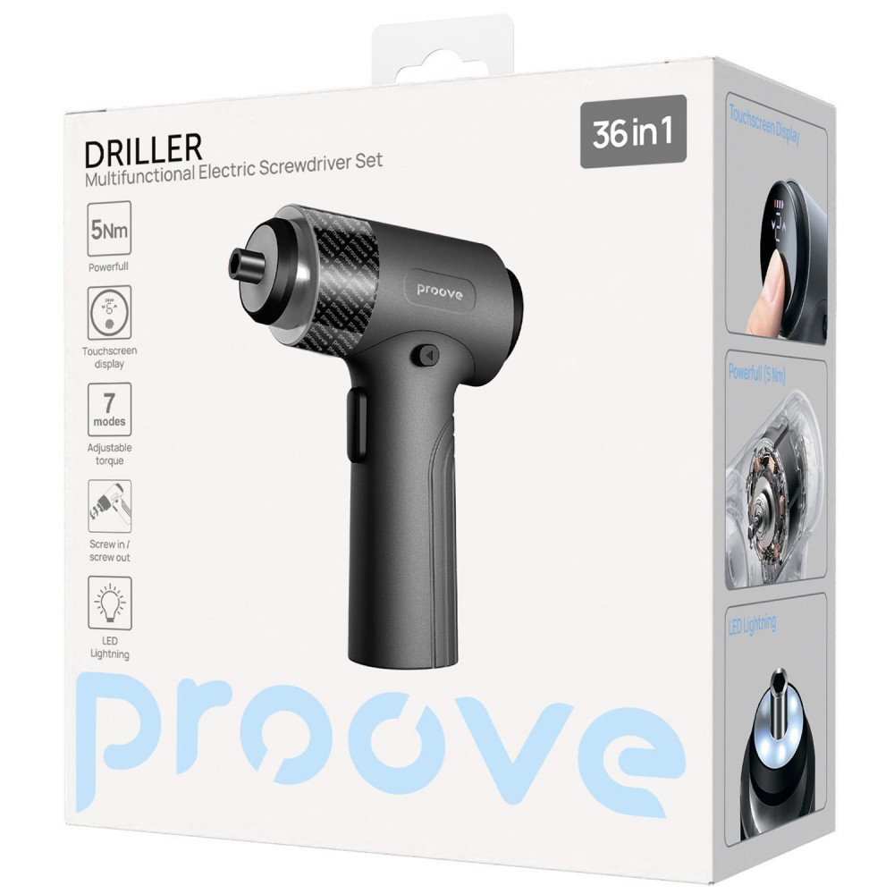 Багатофункціональний набір електричних викруток Proove Driller 36in1 — Придбати в Україні - фото 1