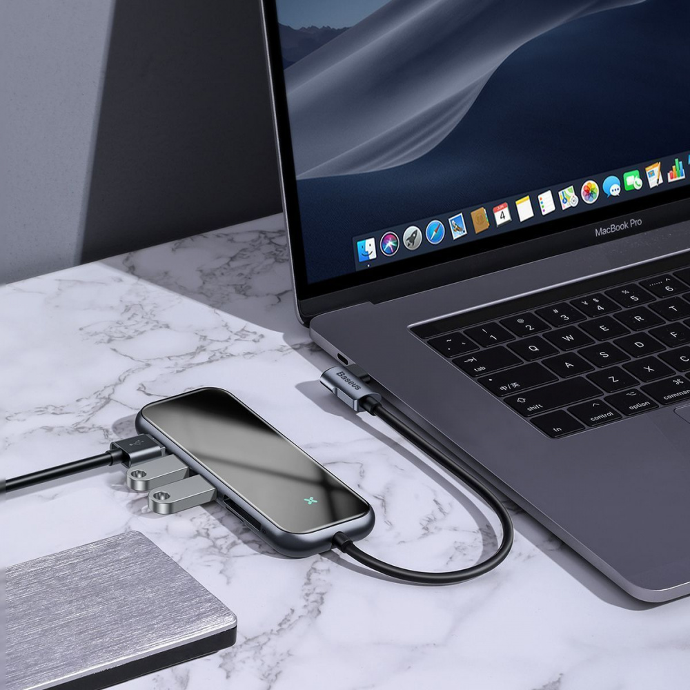 USB-Хаб Baseus Multi-functional (Type-C to 3xUSB3.0+HD4K+SD/TF+PD) — Придбати в Україні - фото 2