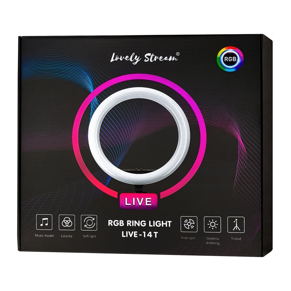 Кільцева світлодіодна LED лампа Lovely Stream 14 "Full Set — Придбати в Україні - фото 20