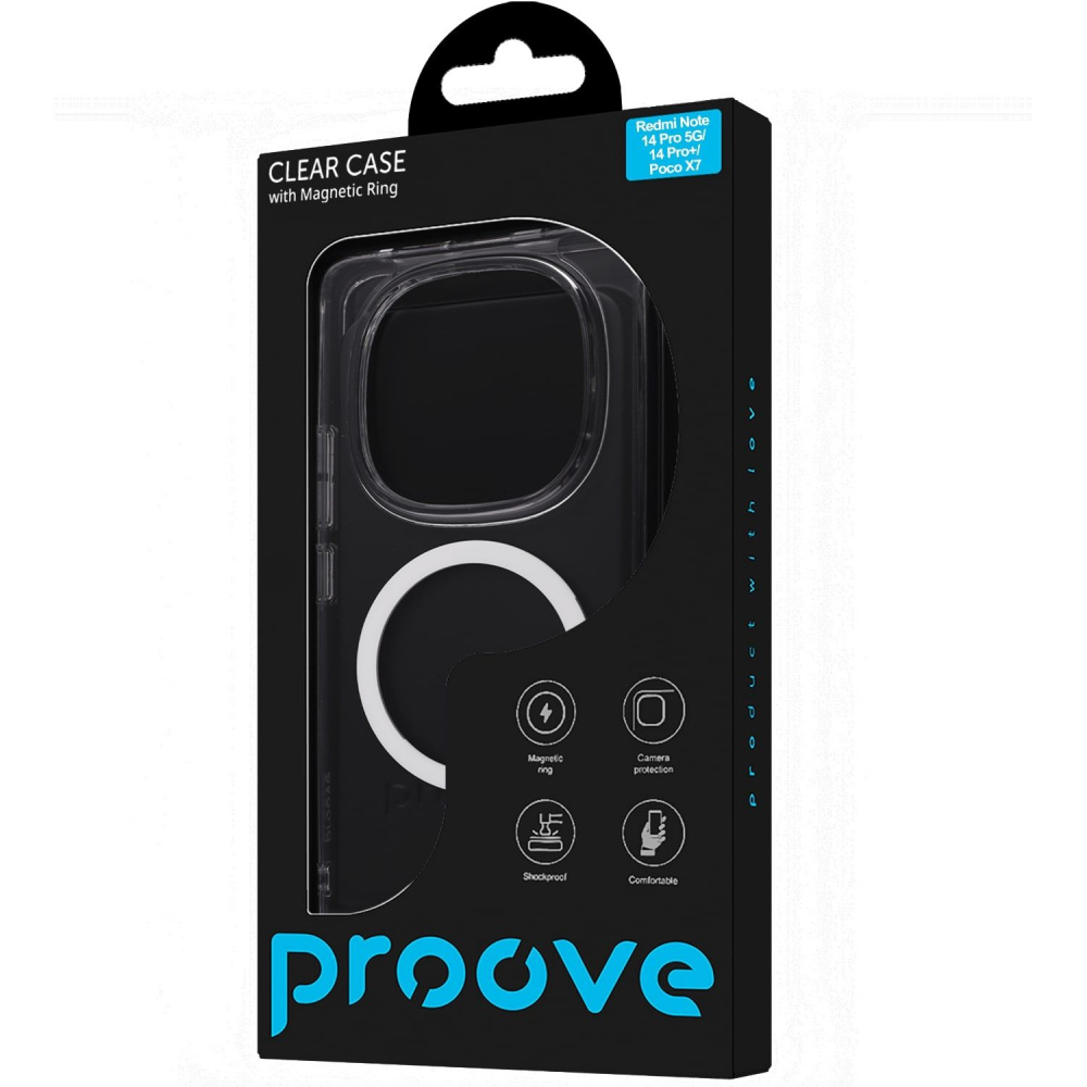 Чохол Proove Clear Case with Magnetic Ring Xiaomi Redmi Note 14 Pro 5G/14 Pro+/Poco X7 — Придбати в Україні - фото 1
