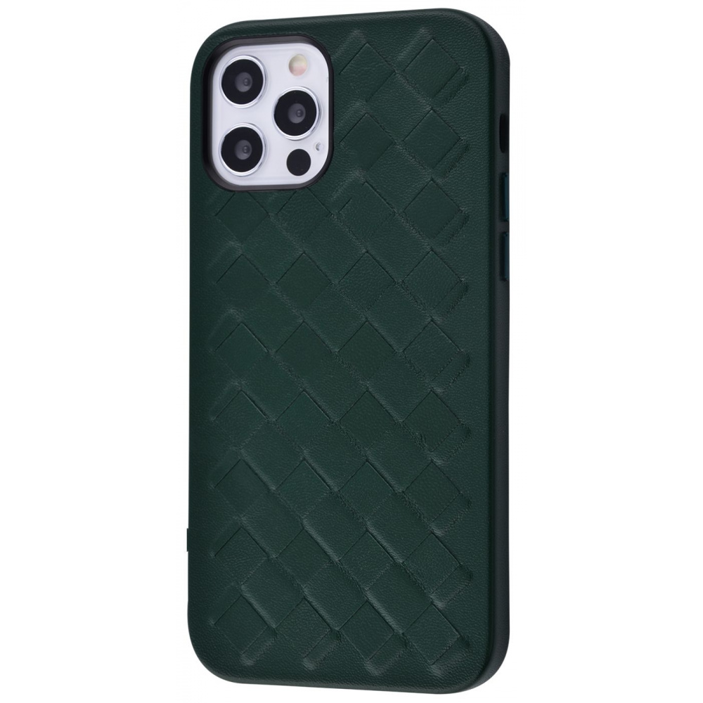 Чехол Genuine Leather Case Weaving Series iPhone 12/12 Pro