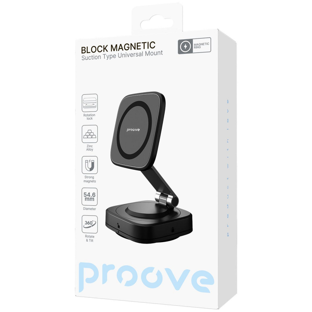 Автомобільний тримач Proove Block Magnetic Suction Type Universal Mount — Придбати в Україні - фото 1