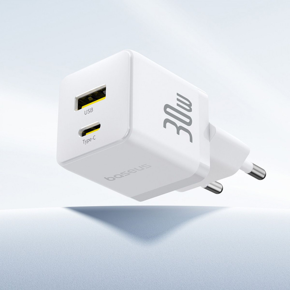 МЗП Baseus Palm Fast Charger Type-C+USB 30W white на малюнкі №6