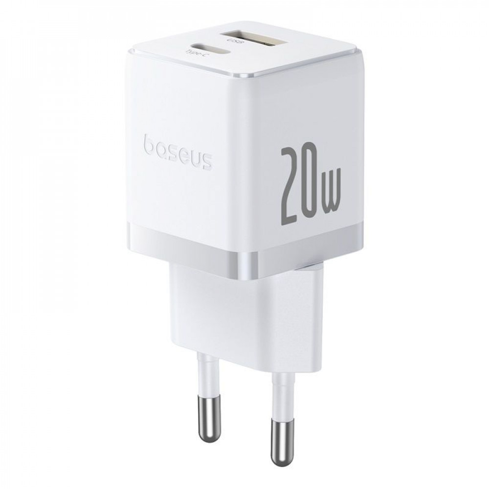МЗП Baseus Palm Fast Charger 20W (Type-C + USB) white