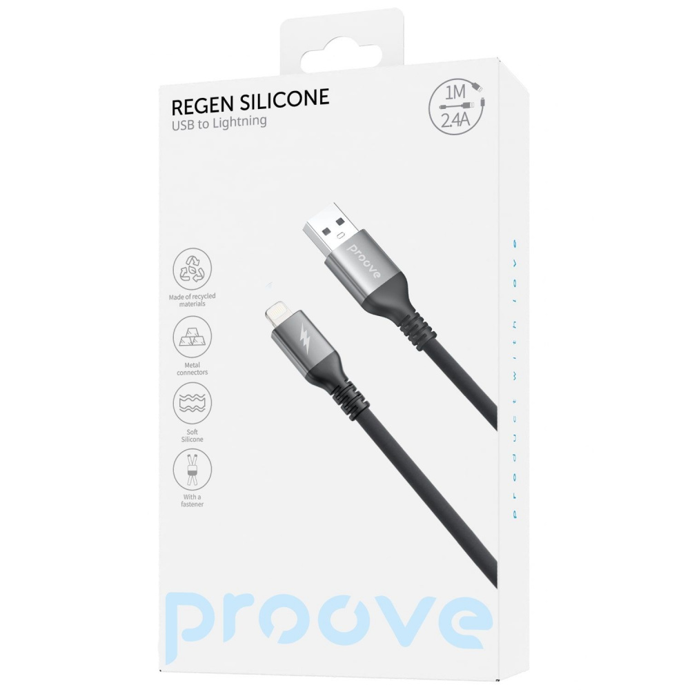 Кабель Proove ReGen Silicone USB to Lightning 2.4A (1m) - фото 1