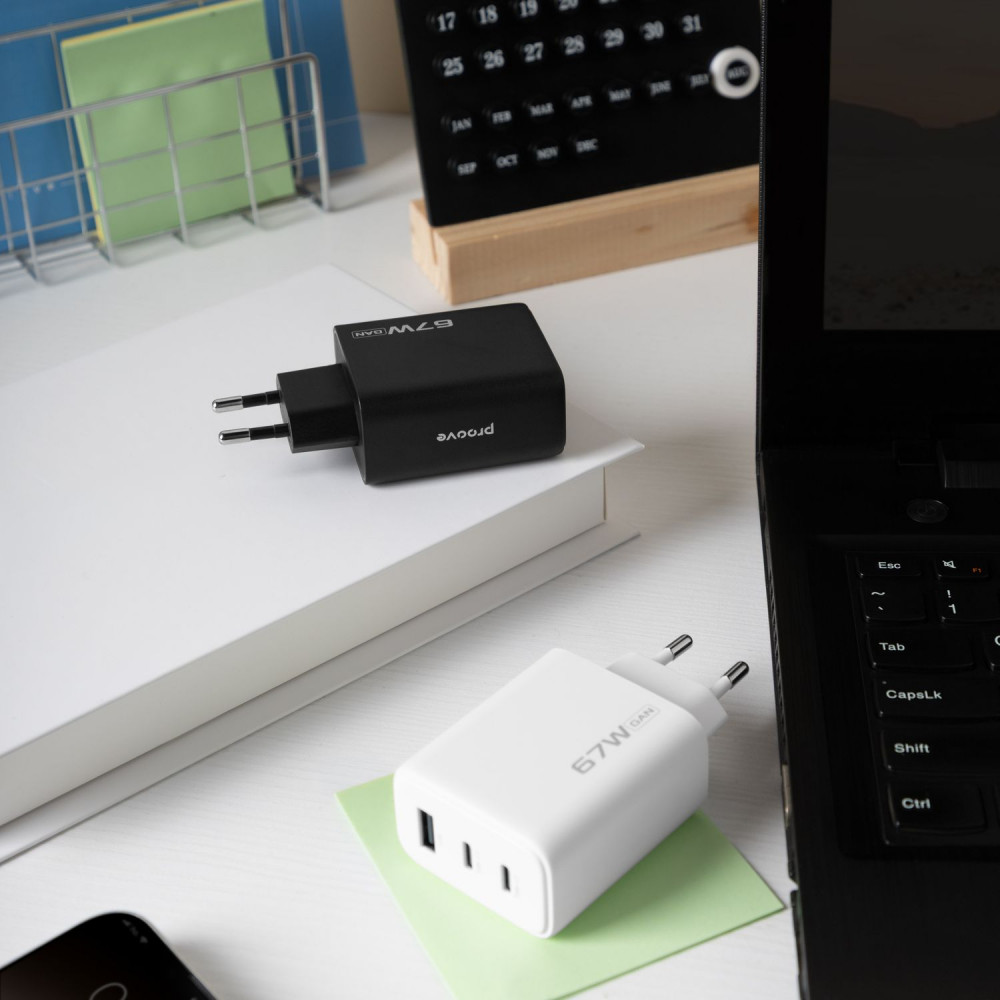 СЗУ Proove Silicone Power 2 67W (2*Type-C+USB) - фото 10