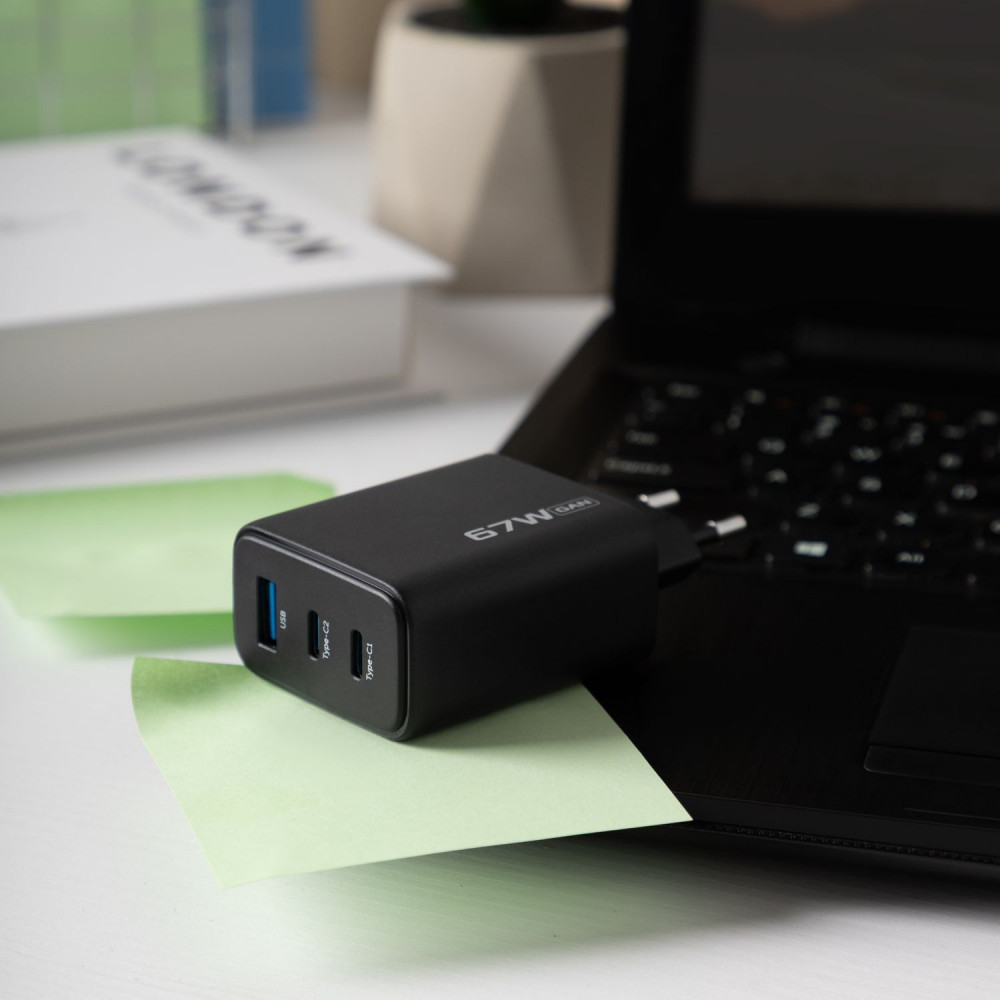 СЗУ Proove Silicone Power 2 67W (2*Type-C+USB) - фото 6