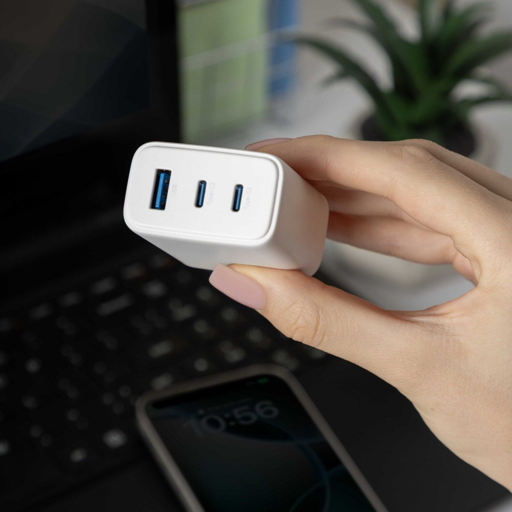 СЗУ Proove Silicone Power 2 67W (2*Type-C+USB) - фото 2