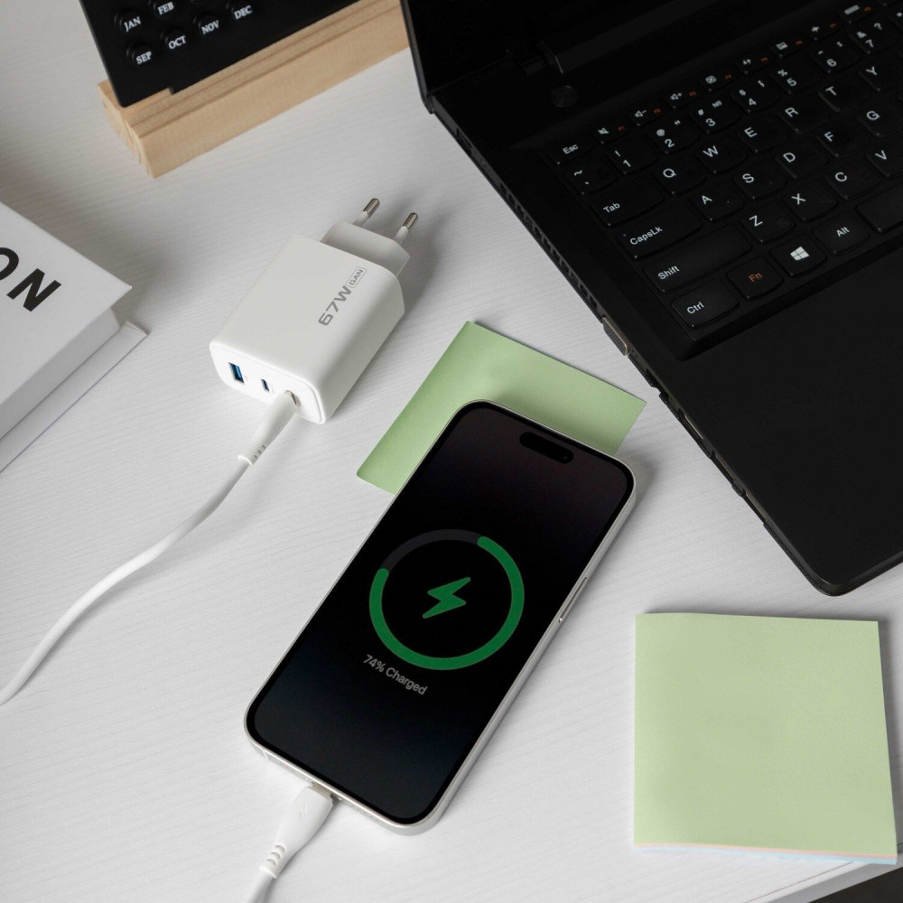 СЗУ Proove Silicone Power 2 67W (2*Type-C+USB) - фото 5