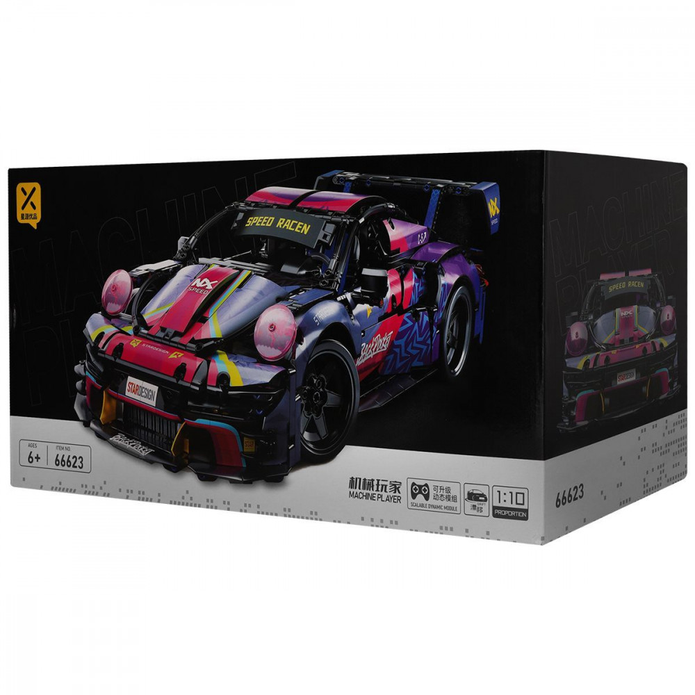 Машинка-конструктор Porsche 911 GT3 Cyberpunk purple (68019) Фиолетовый на картинке №2