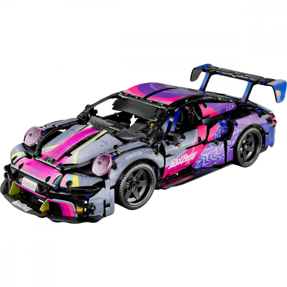 Машинка-конструктор Porsche 911 GT3 Cyberpunk purple (68019) Фиолетовый на картинке №1