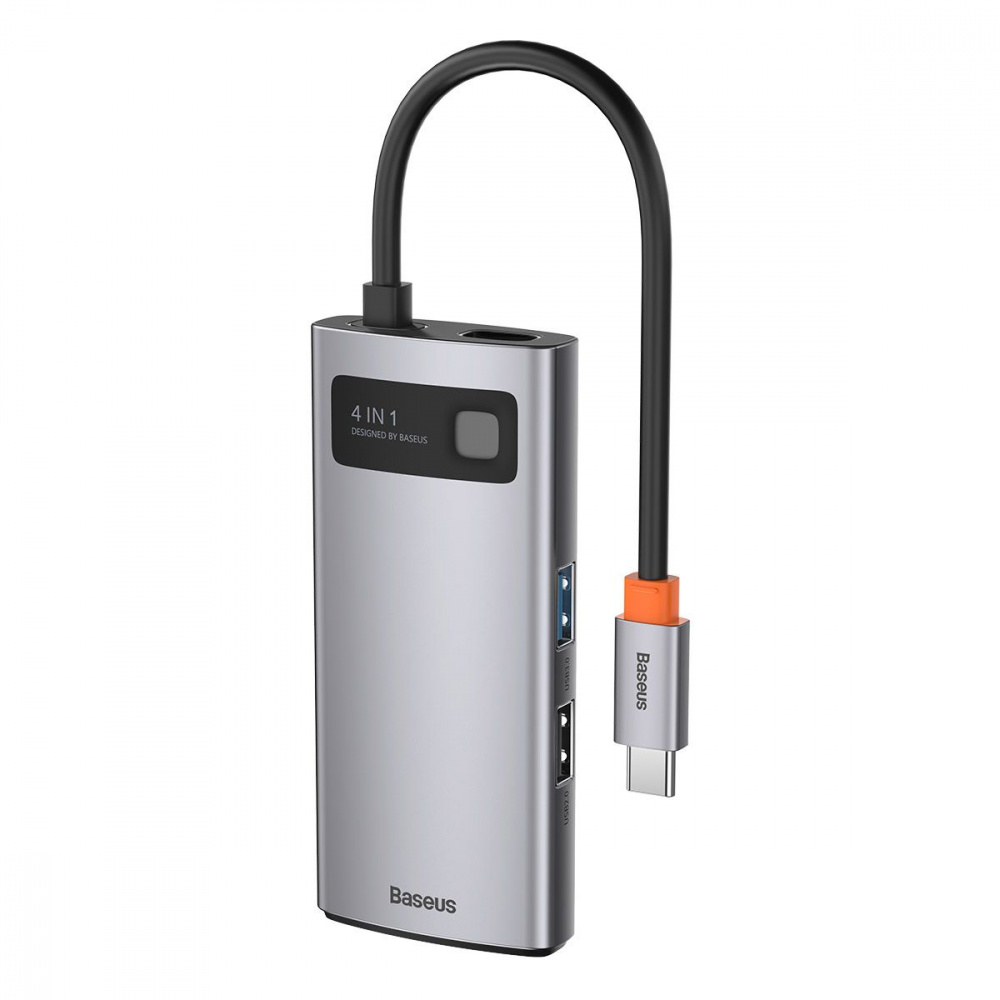 USB-Хаб Baseus Metal Gleam Series 4-in-1 (2xUSB3.0 + 4KHD + Type-C) - фото 9