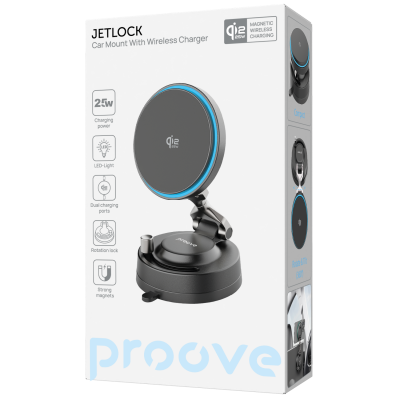 Купить Автодержатель с Беспроводной Зарядкой Proove JetLock Qi2.2 25W 67846 - Ncase