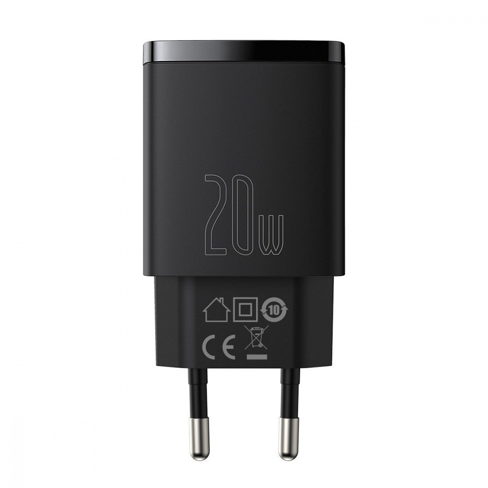 Wall Charger Baseus Compact Quick Charger 20W QC+ PD (1Type-C + 1USB) - фото 9