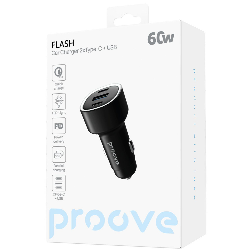 АЗП Proove Flash 60W (2Type-C + USB) — Придбати в Україні - фото 1