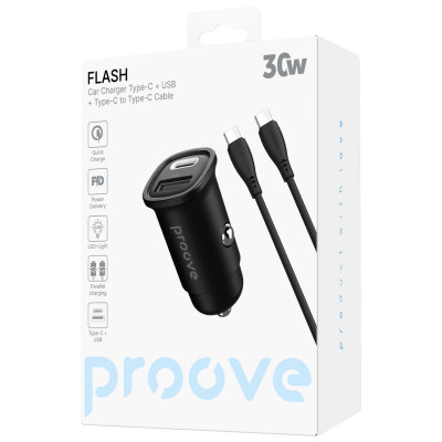 Купить АЗУ Proove Flash 30W (Type-C + USB) + Cable Type-C to Type-C 63266 - Ncase