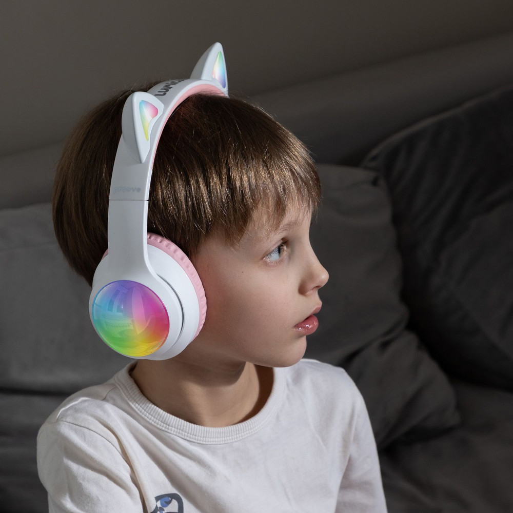 Бездротові навушники Proove Kids LumiCat (APP) white/pink (HPLC0001AP25) Білий/Рожевий на малюнкі №17