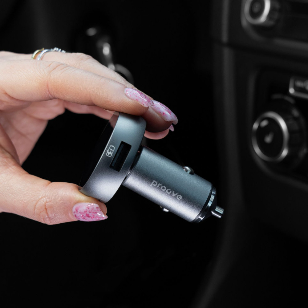 Автомобильное ЗУ Proove FM Launcher Sound Sync 30W (PD+QC3.0) Type-C+USB - фото 6