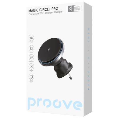 Автомобільний тримач з Бездротовим ЗП Proove Magic Circle Pro 15W — Придбати в Україні