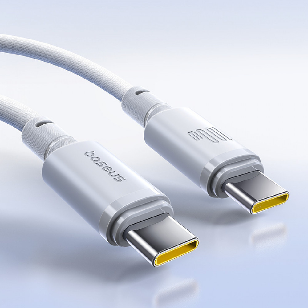 Кабель Baseus New Braided Fast Charging Type-C to Type-C 100W (1m) - фото 2