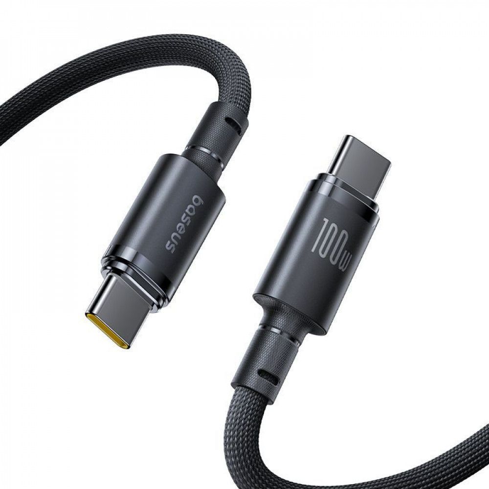 Кабель Baseus New Braided Fast Charging Type-C to Type-C 100W (1m) black (E0426W00) Черный на картинке №1