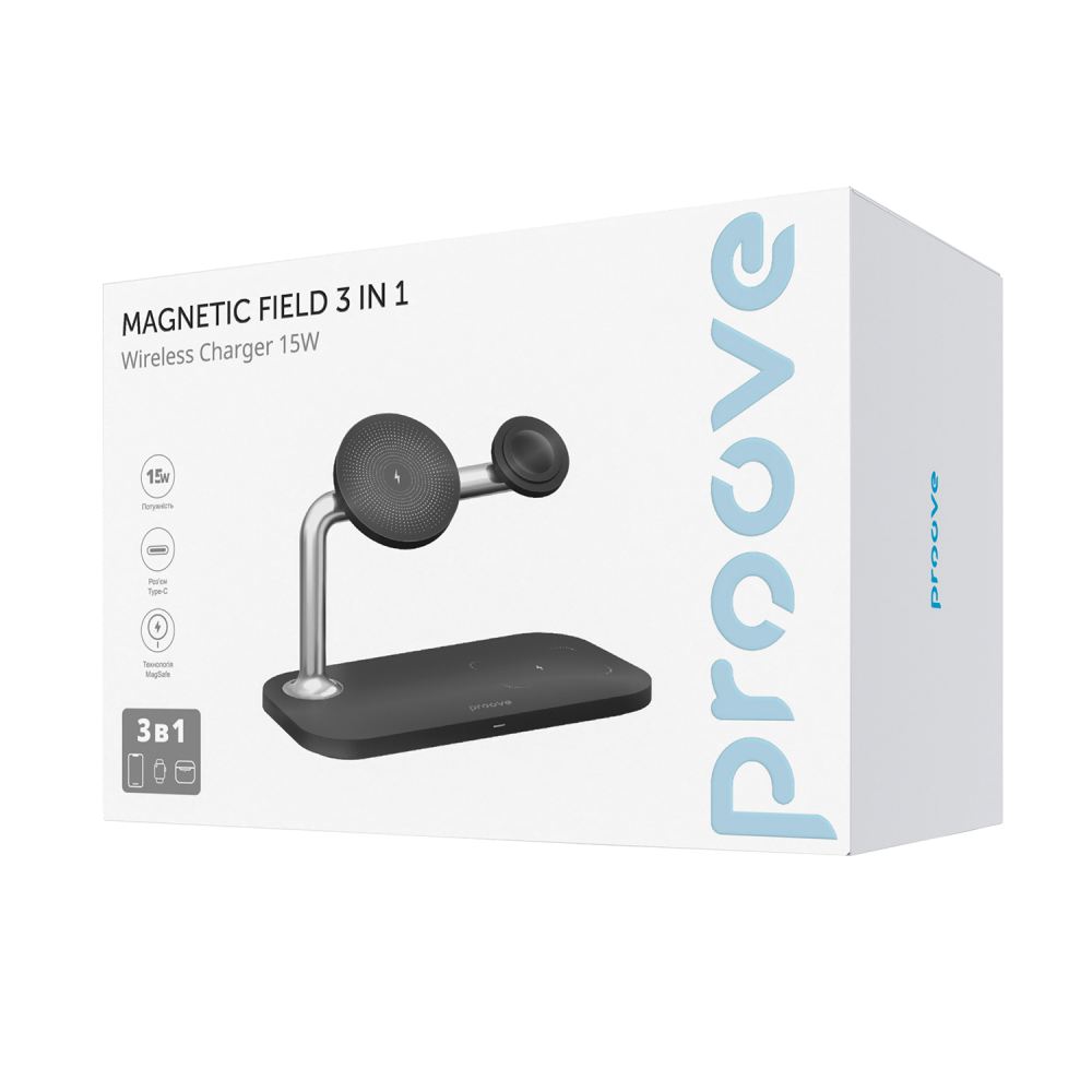 Беспроводное ЗУ Proove Magnetic Field 3 in 1 - фото 1