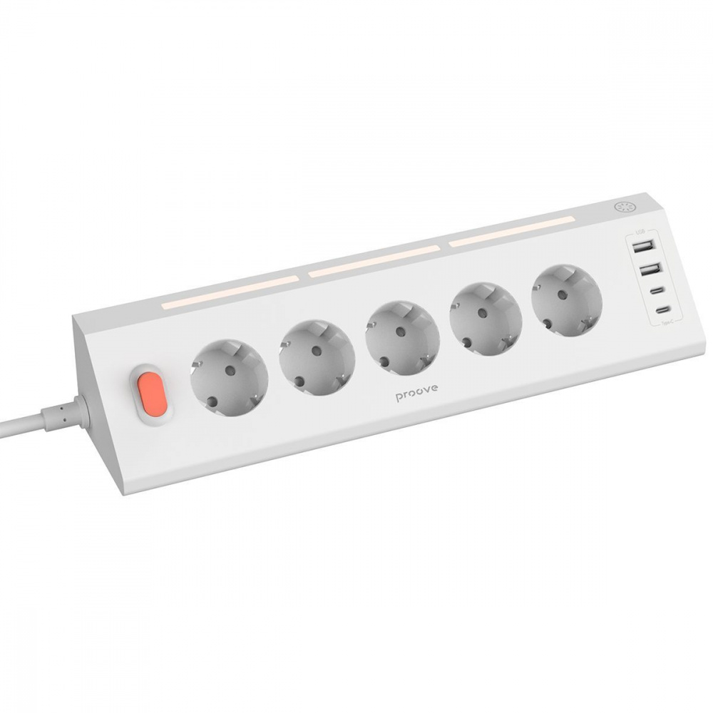 Сетевой фильтр Proove Prism Socket (5xAC + 2xType-C + 2xUSB) 1.6m - фото 2