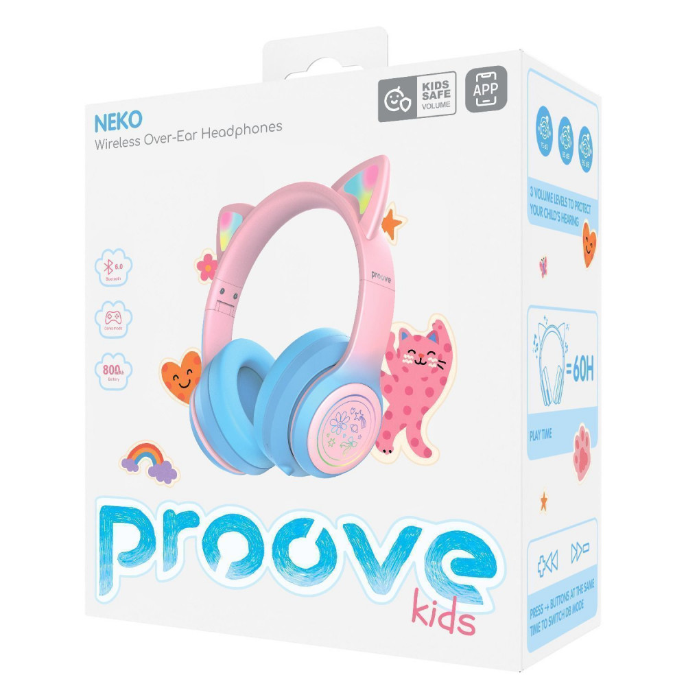 Бездротові навушники Proove Kids Neko (APP) blue/pink (HPNK0001AP26) Синьо-рожевий на малюнкі №2