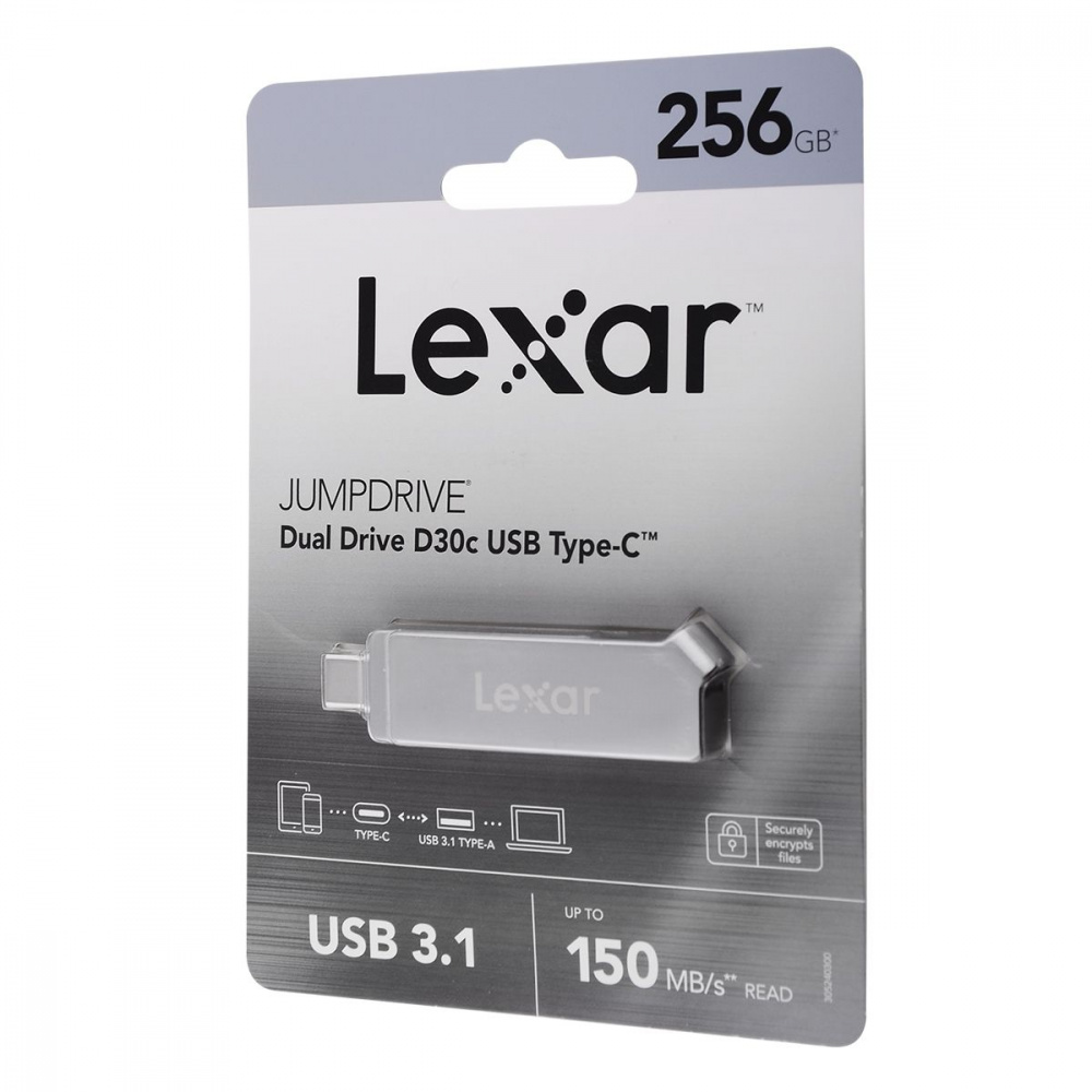 Накопичувач OTG LEXAR Dual Drive D30c USB to Type-C (USB 3.1) 256GB — Придбати в Україні - фото 1