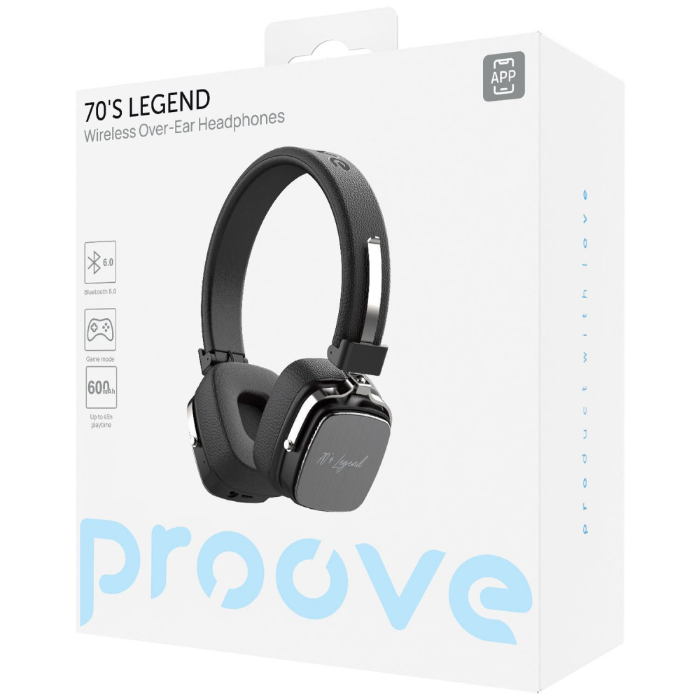 Бездротові навушники Proove 70’s Legend (APP) black/silver (HP70L001AP28) Чорний/Сріблястий на малюнкі №2