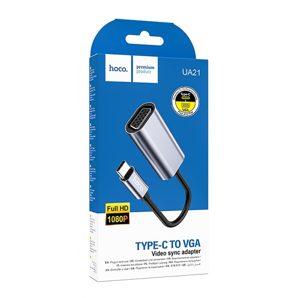 Переходник Hoco UA21 Origin Type-C to VGA — Придбати в Україні